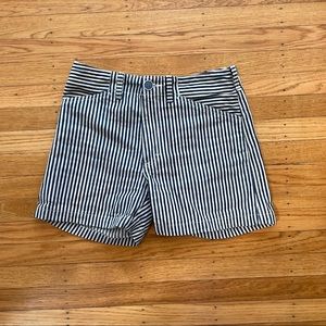 Gravel and gold painter pant short, size 1, NWOT, conductor stripe